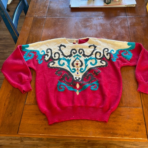Vintage Petite Sophisticate Bejeweled Sweater size large - Picture 1 of 11